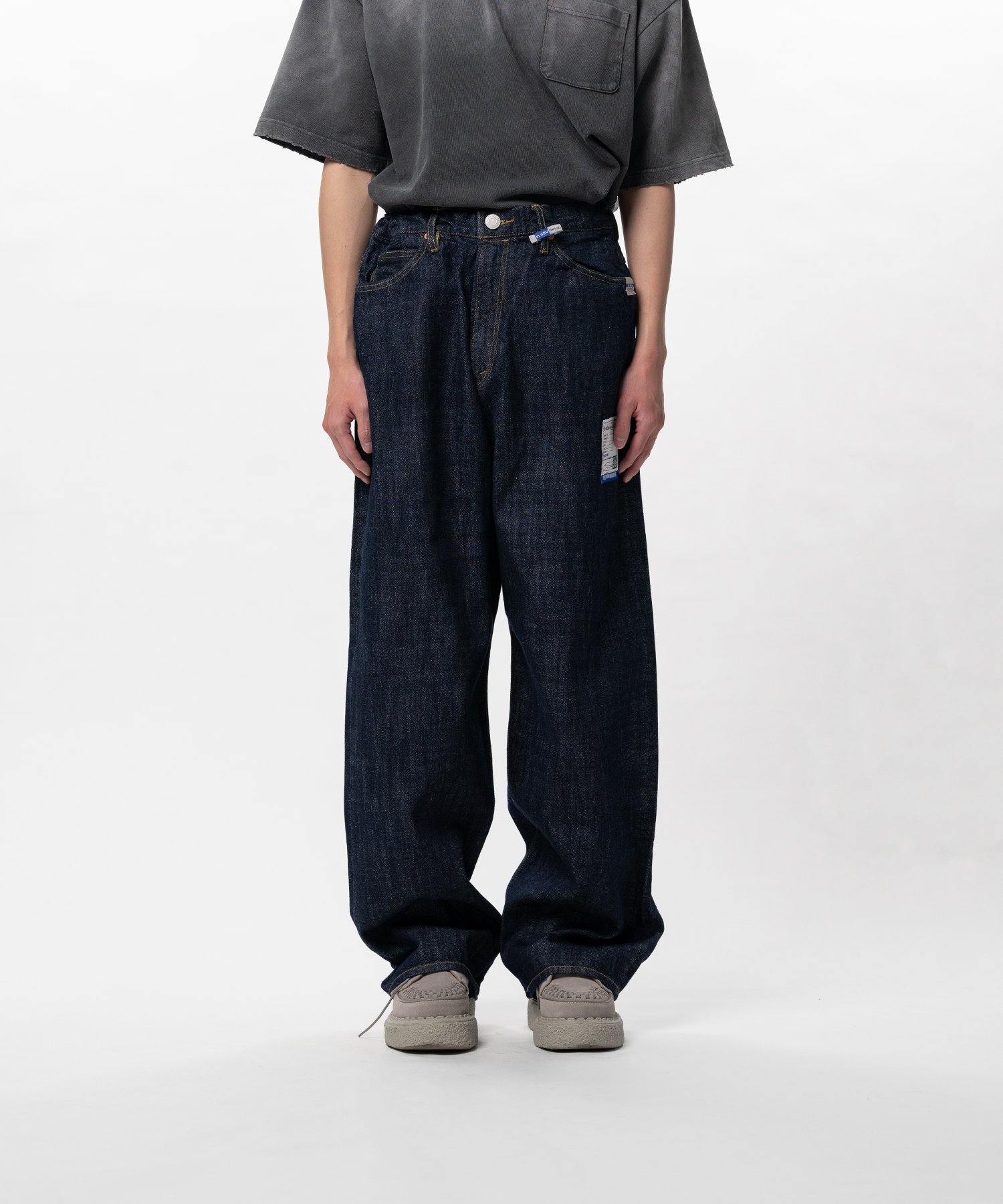 One Washed Selvage Denim Baggy Pants