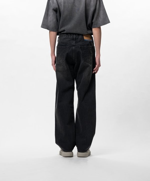 Hard Washed Selvage Denim Straight Pants