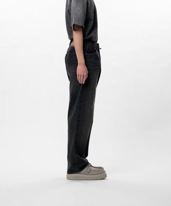 Hard Washed Selvage Denim Straight Pants