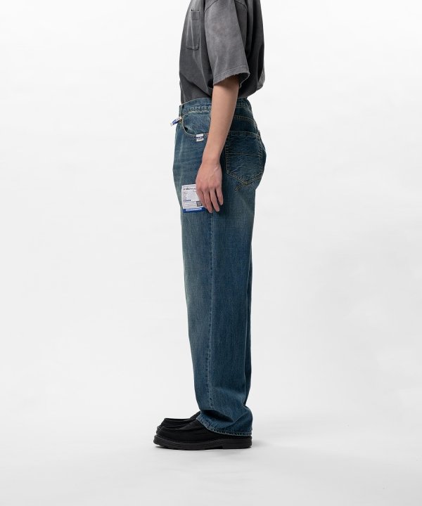 Hard Washed Selvage Denim Straight Pants