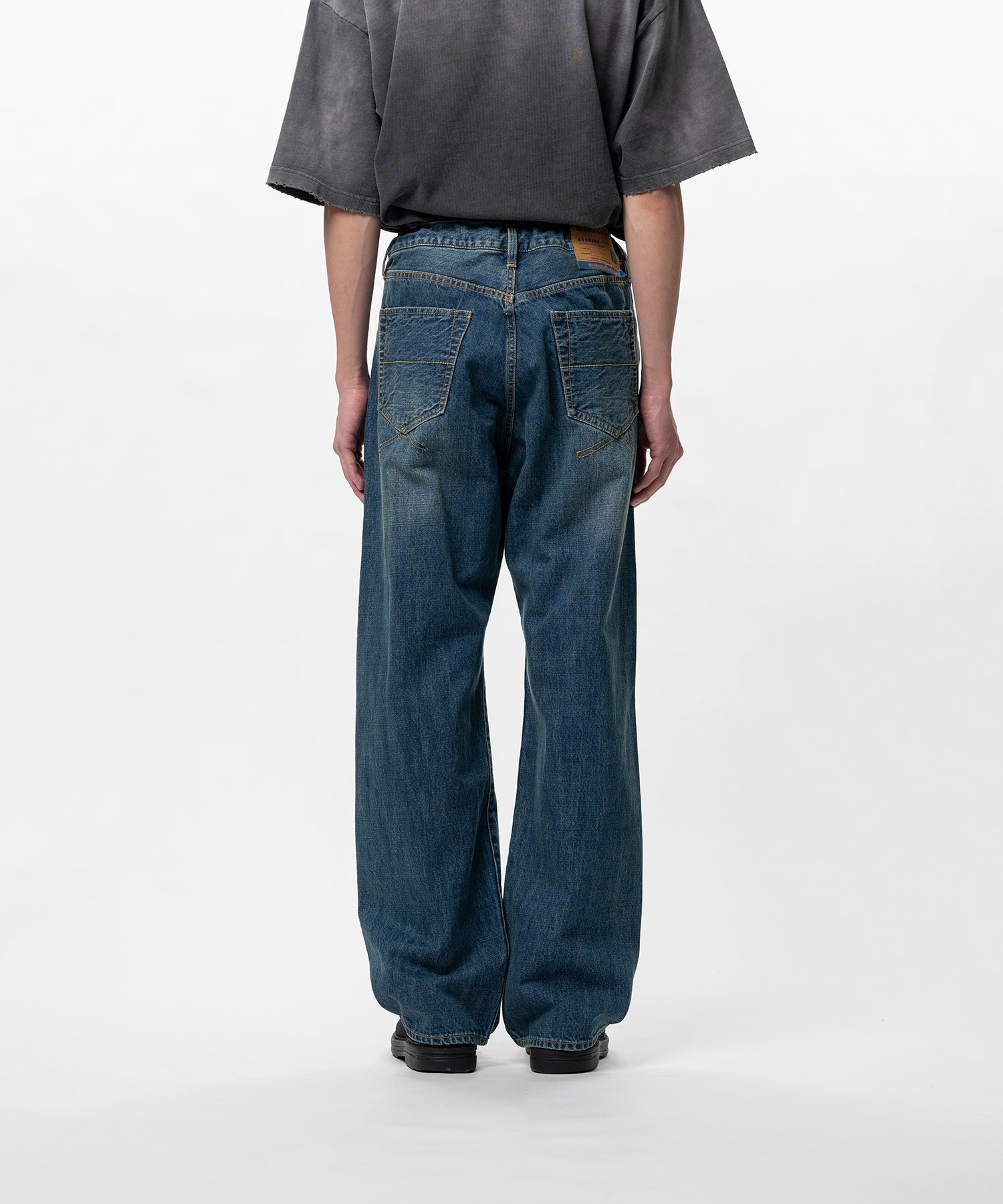 Hard Washed Selvage Denim Straight Pants