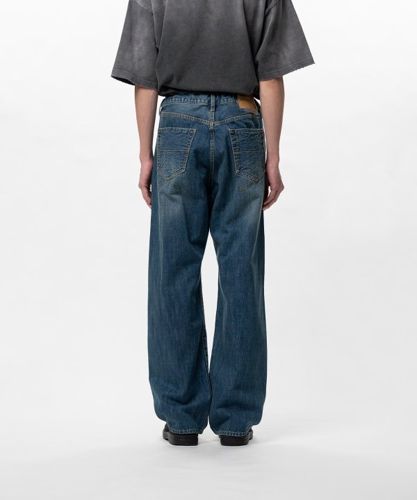Hard Washed Selvage Denim Straight Pants
