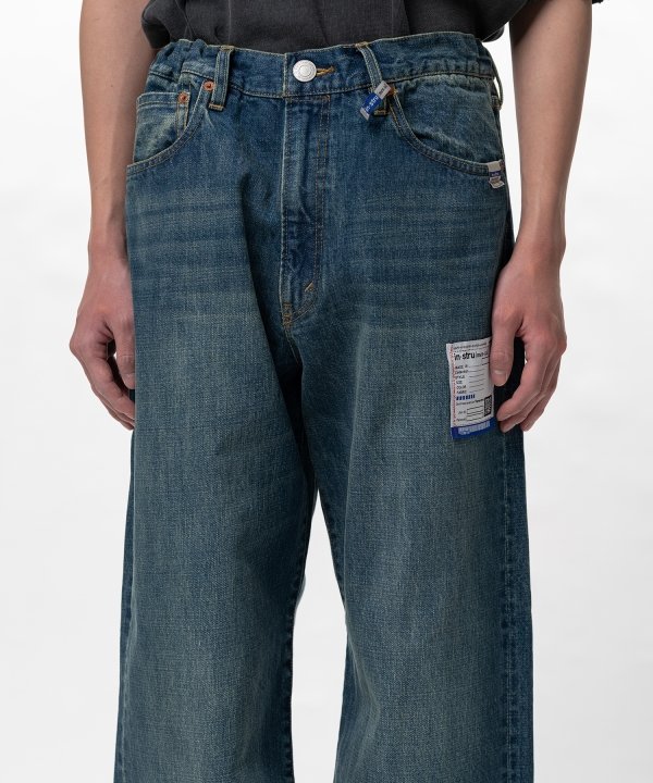 Hard Washed Selvage Denim Straight Pants