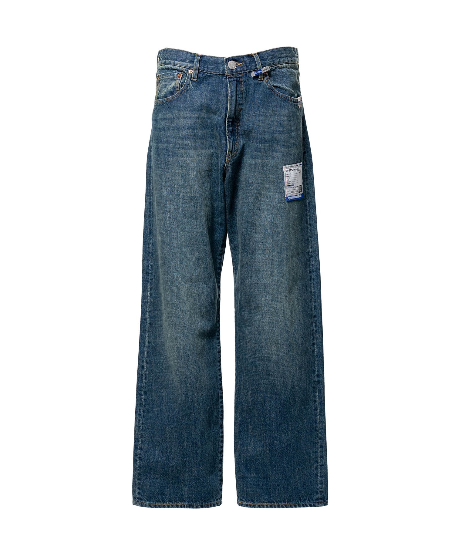 Hard Washed Selvage Denim Straight Pants