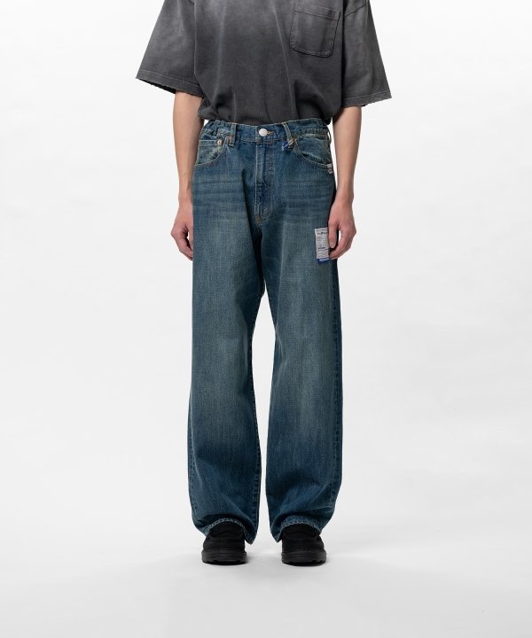 Hard Washed Selvage Denim Straight Pants