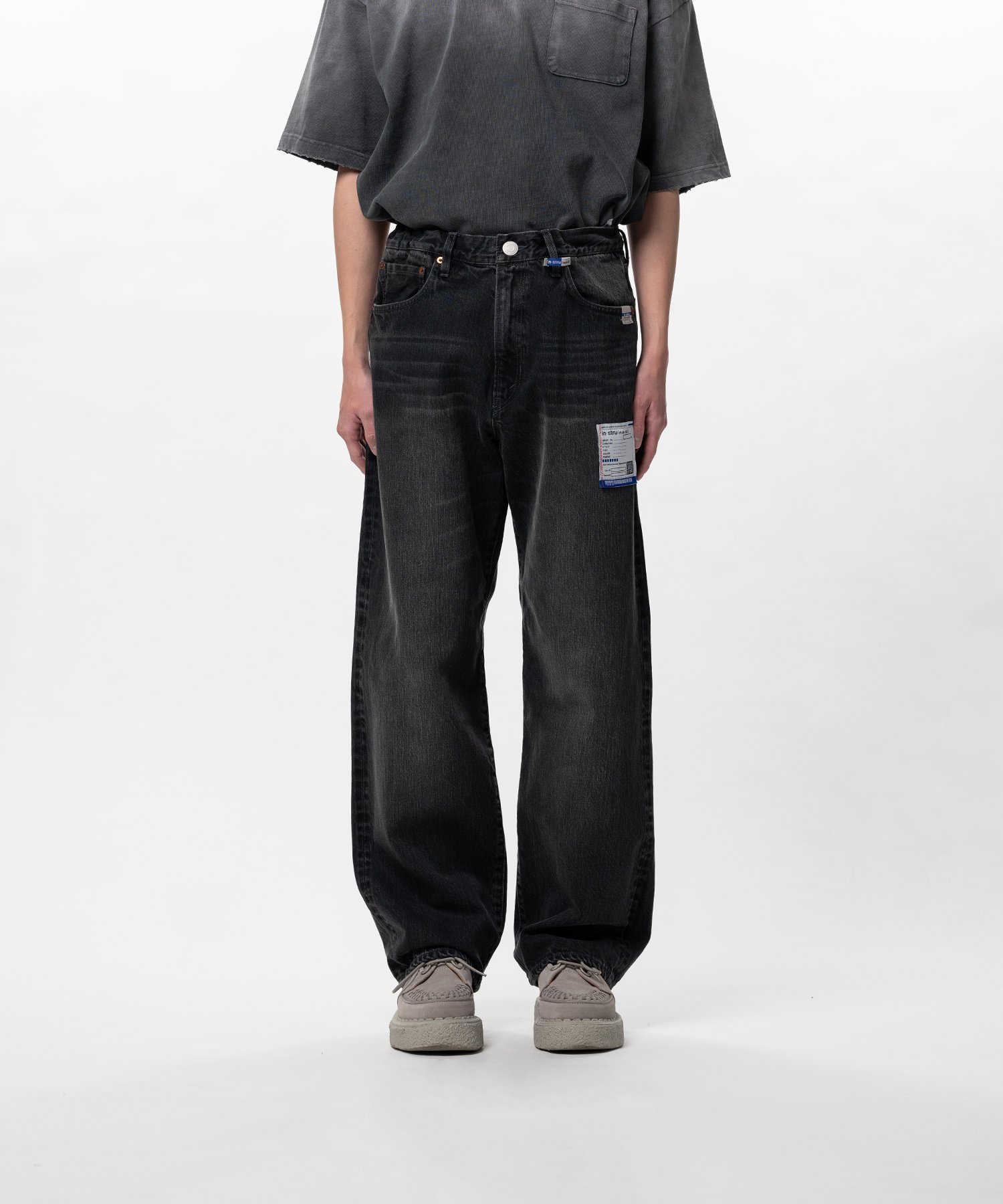 Hard Washed Selvage Denim Straight Pants