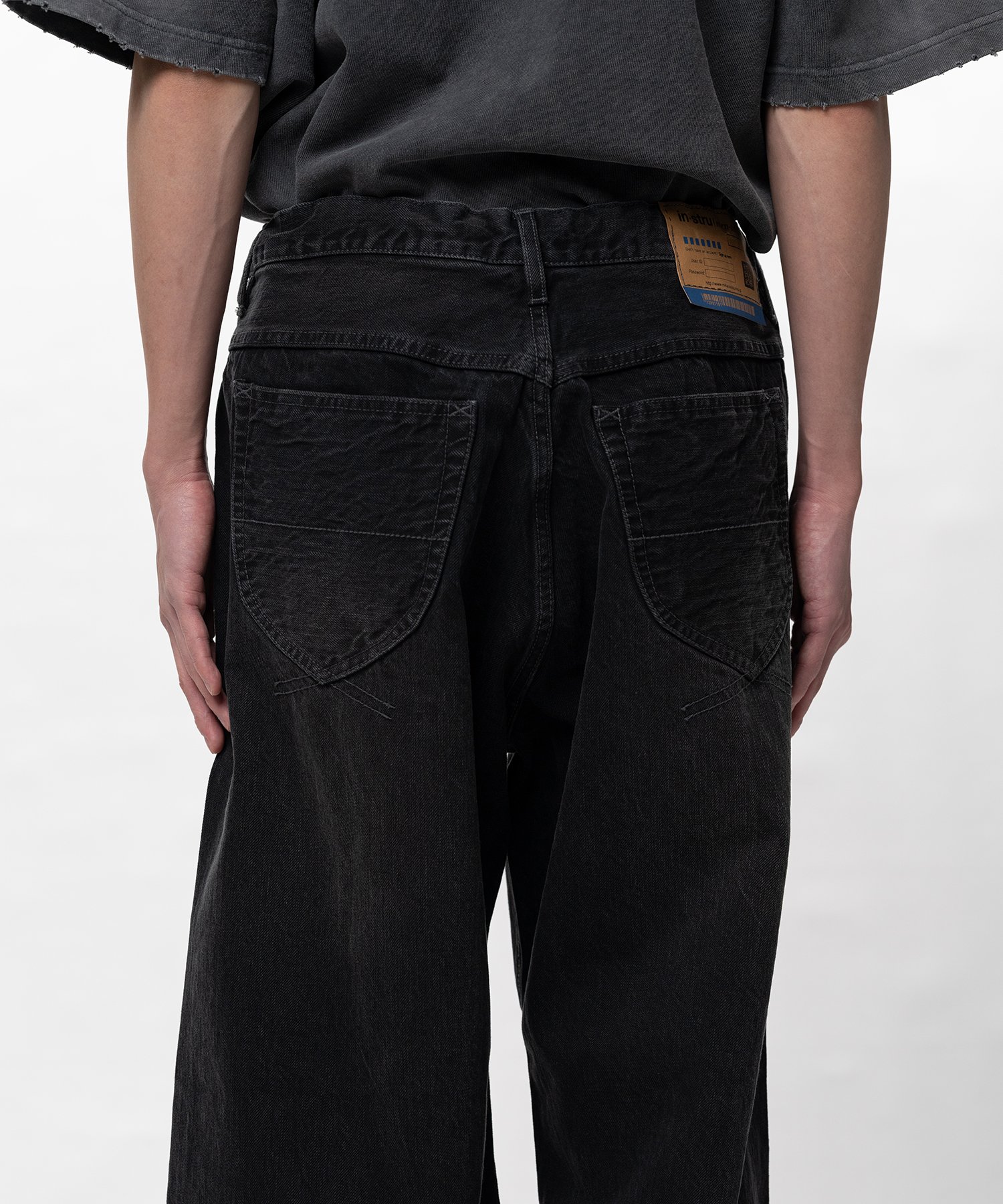 Hard Washed Selvage Denim Baggy Pants