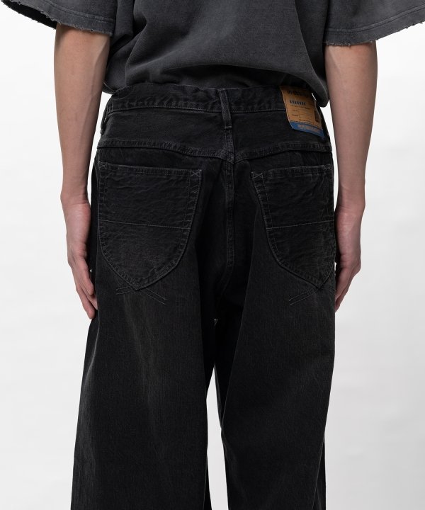 Hard Washed Selvage Denim Baggy Pants