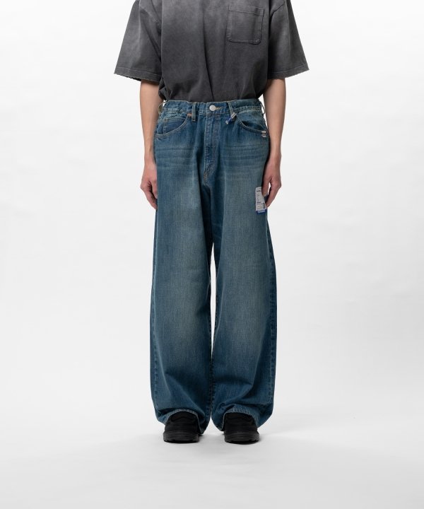 Hard Washed Selvage Denim Baggy Pants
