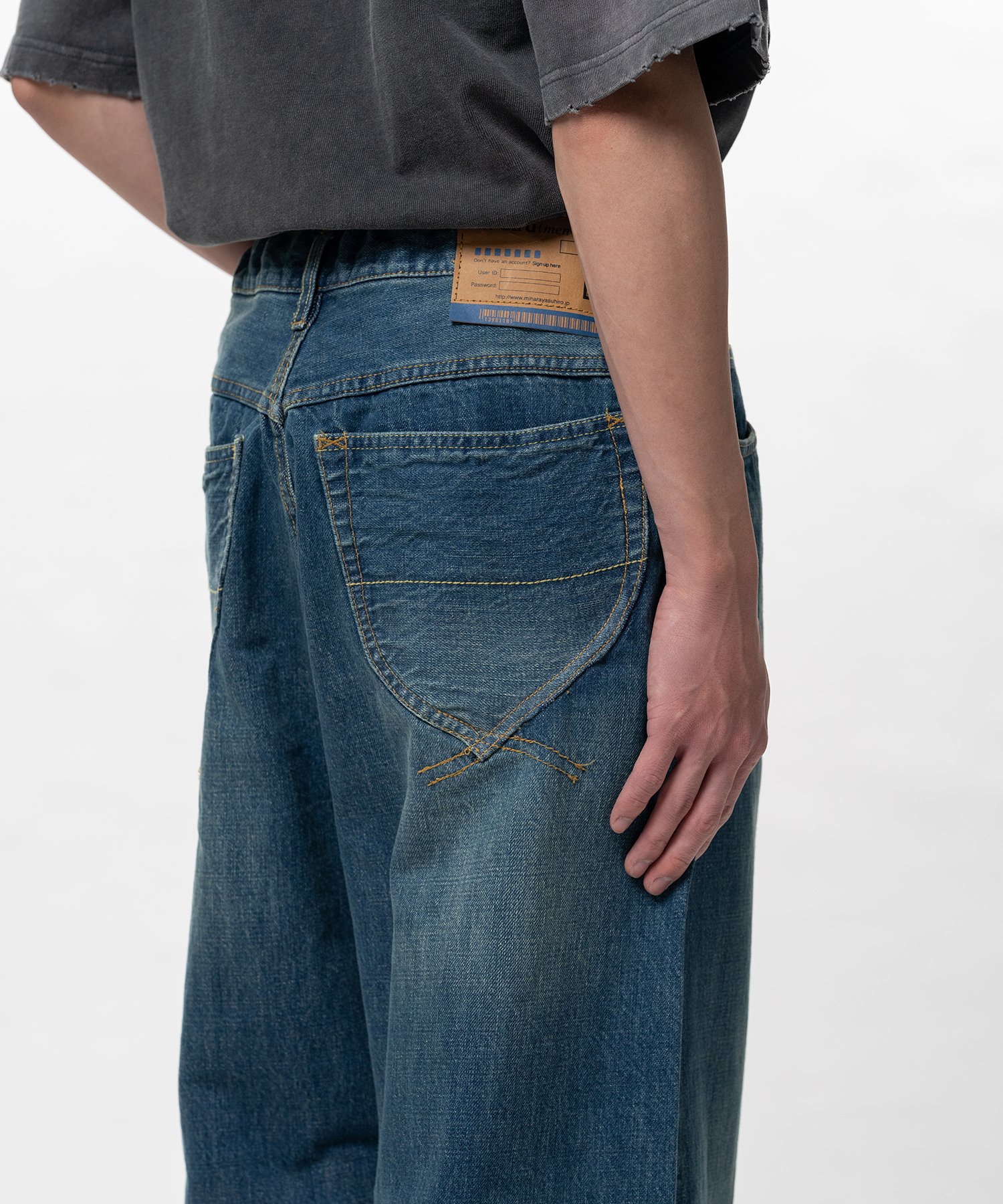 Hard Washed Selvage Denim Baggy Pants