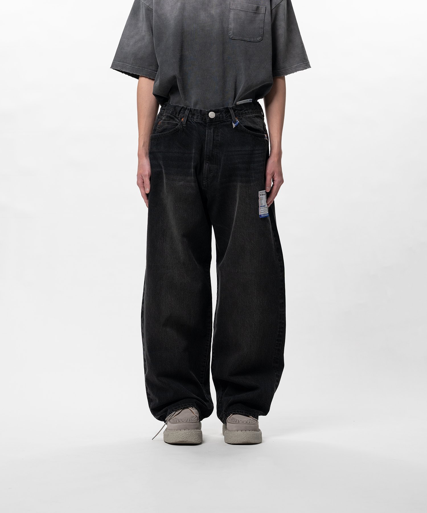 Hard Washed Selvage Denim Baggy Pants