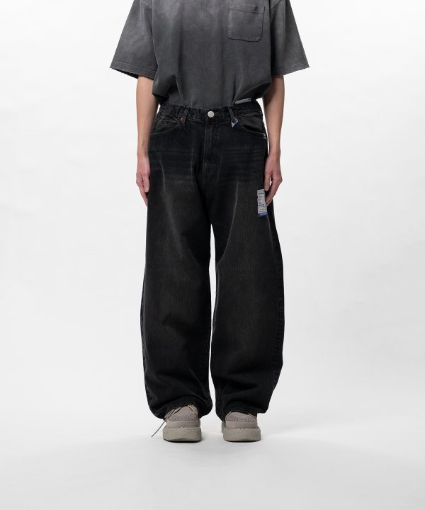 Hard Washed Selvage Denim Baggy Pants