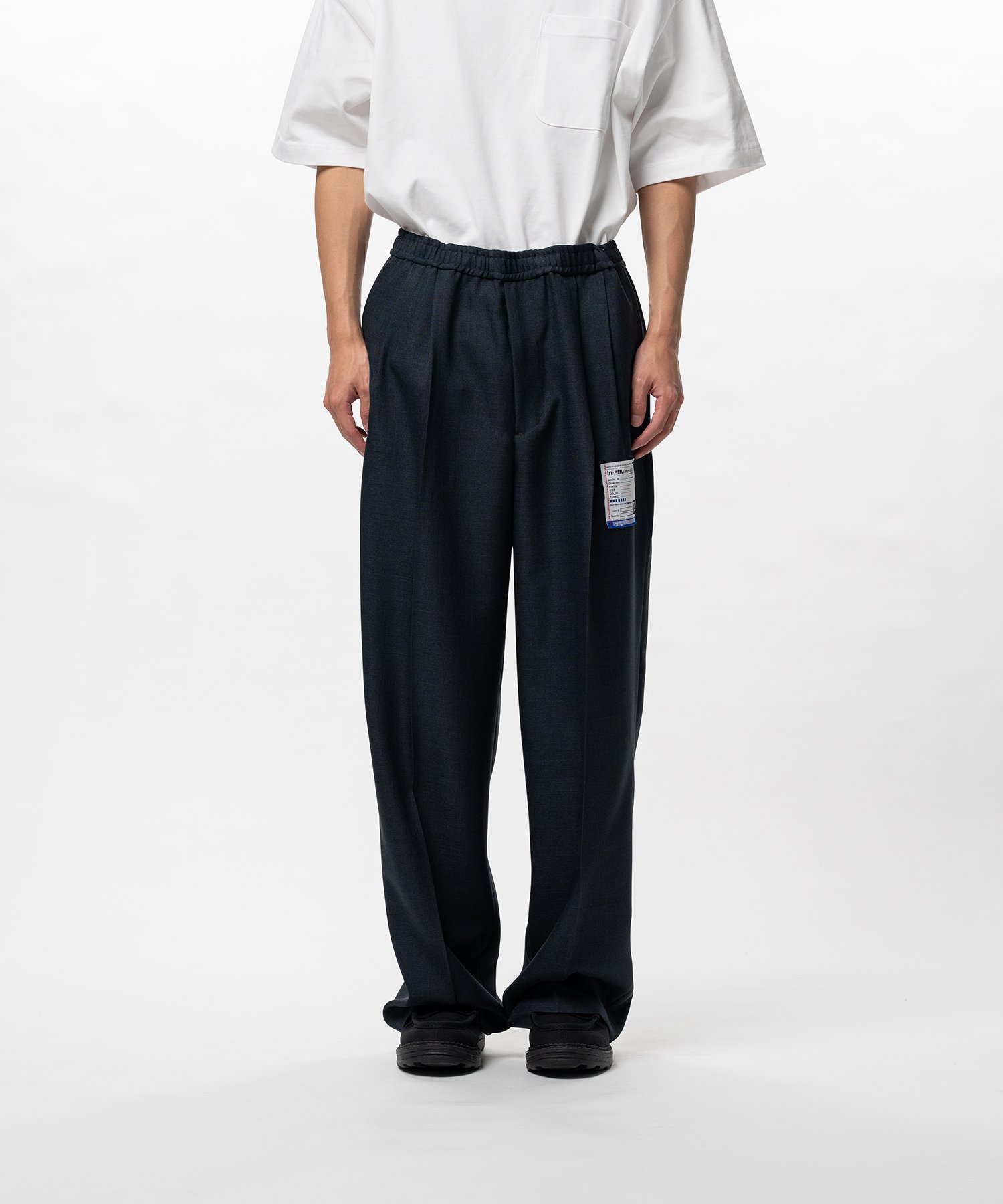 Sharkskin Wool Easy Pants