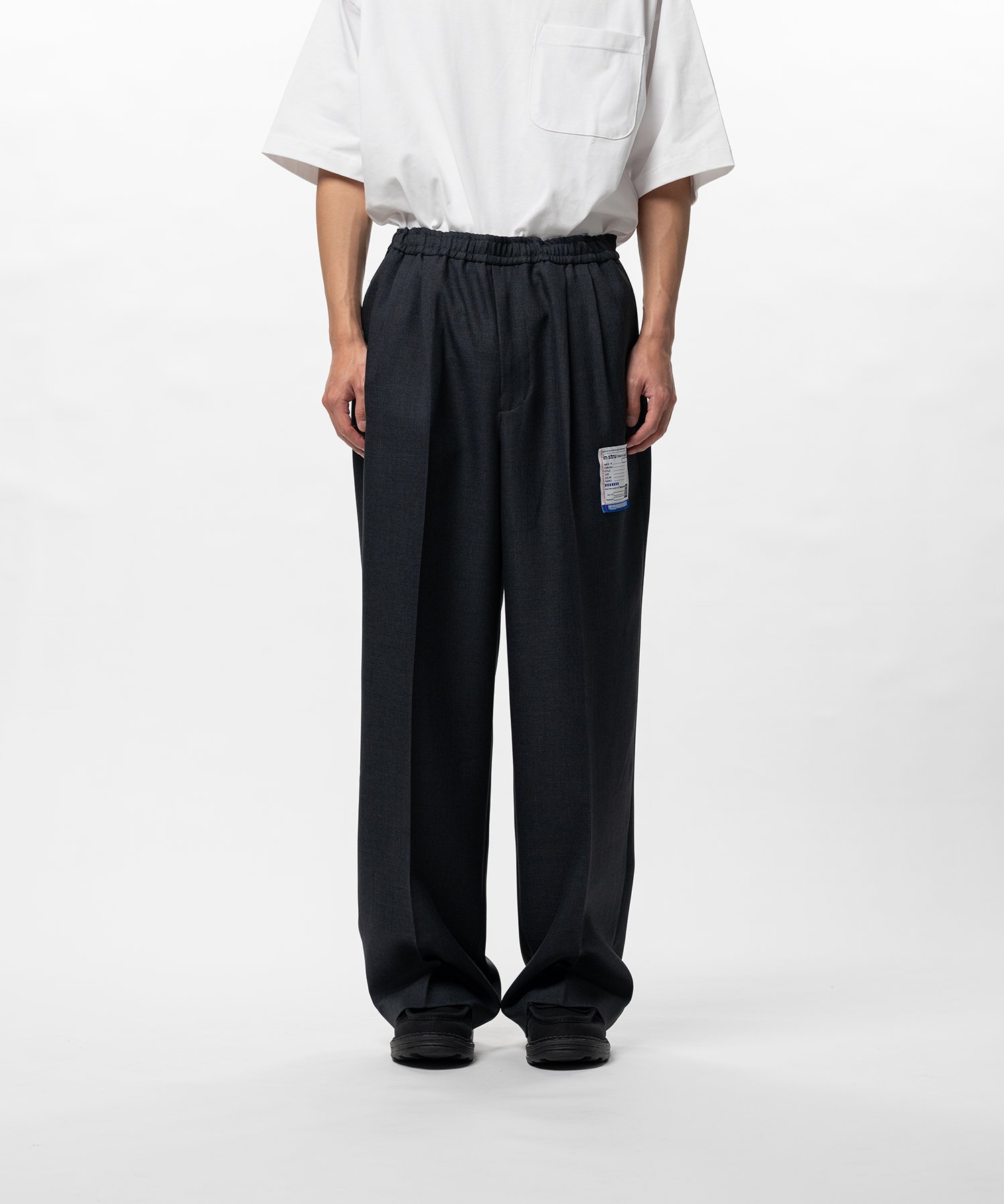 Sharkskin Wool Easy Pants