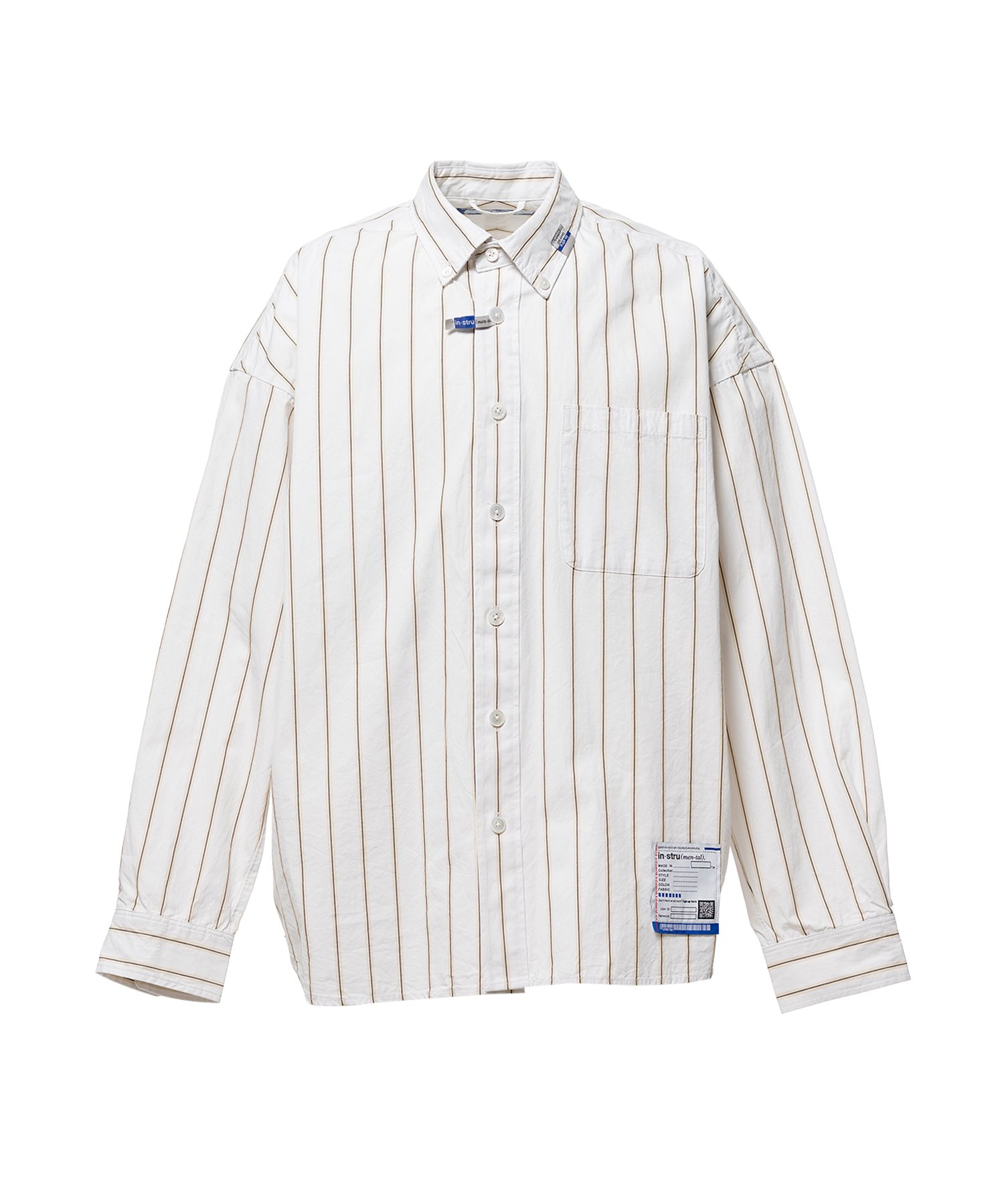 Cotton High Density Stripe Long-sleeve Shirt