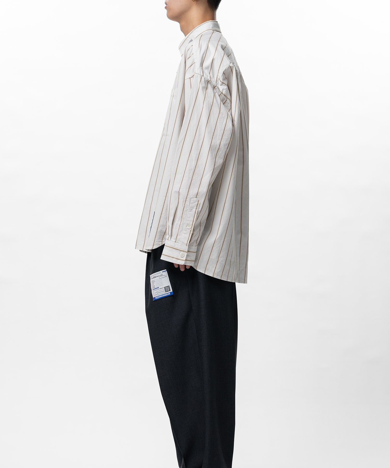 Cotton High Density Stripe Long-sleeve Shirt