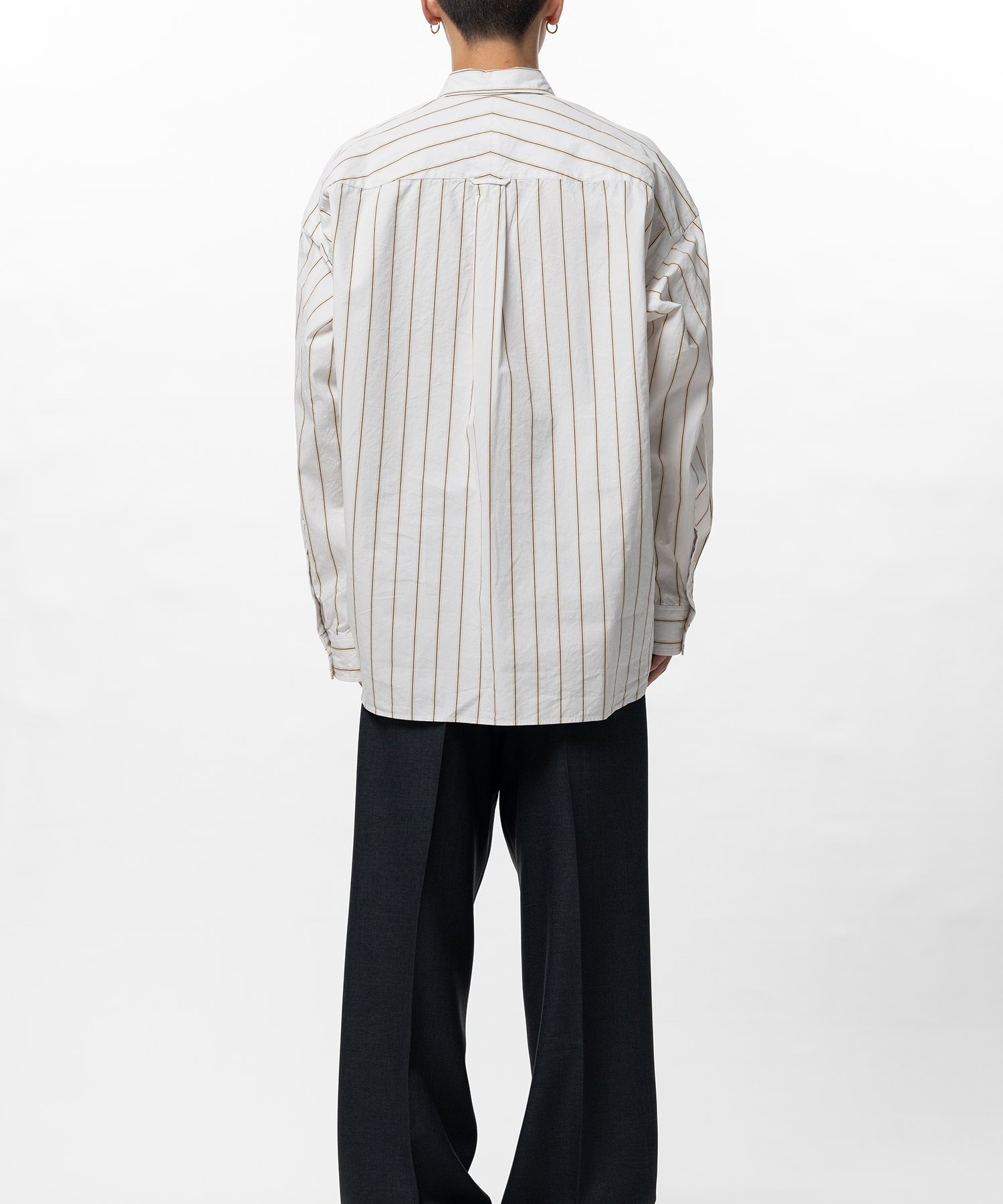 Cotton High Density Stripe Long-sleeve Shirt