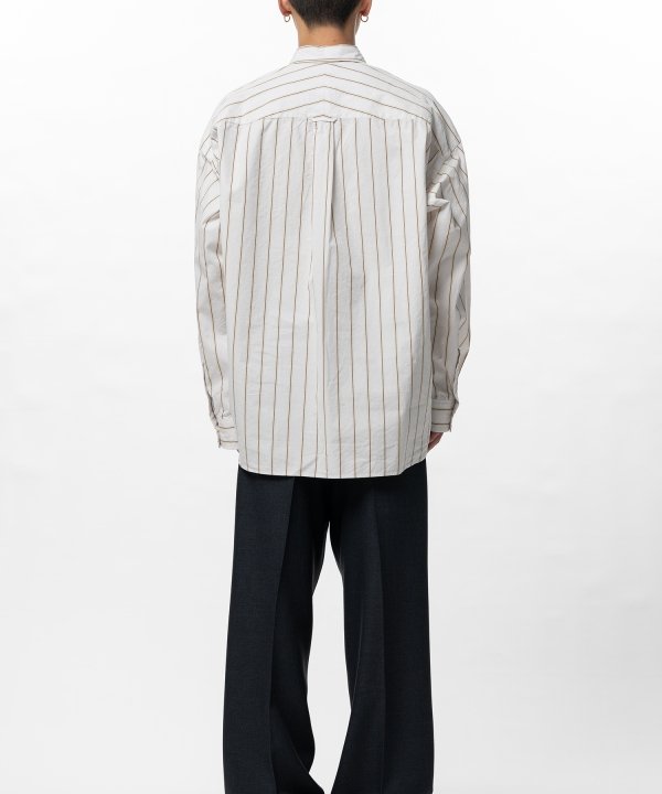 Cotton High Density Stripe Long-sleeve Shirt