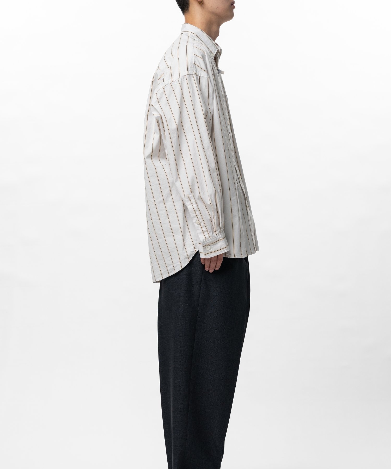 Cotton High Density Stripe Long-sleeve Shirt