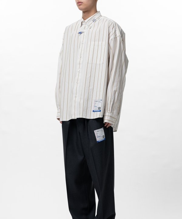 Cotton High Density Stripe Long-sleeve Shirt