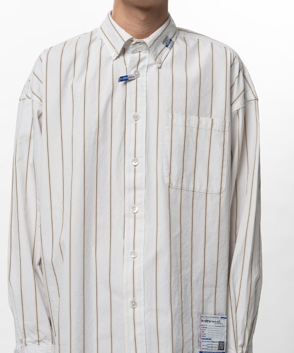 Cotton High Density Stripe Long-sleeve Shirt