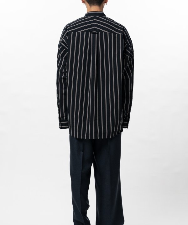 Cotton High Density Stripe Long-sleeve Shirt