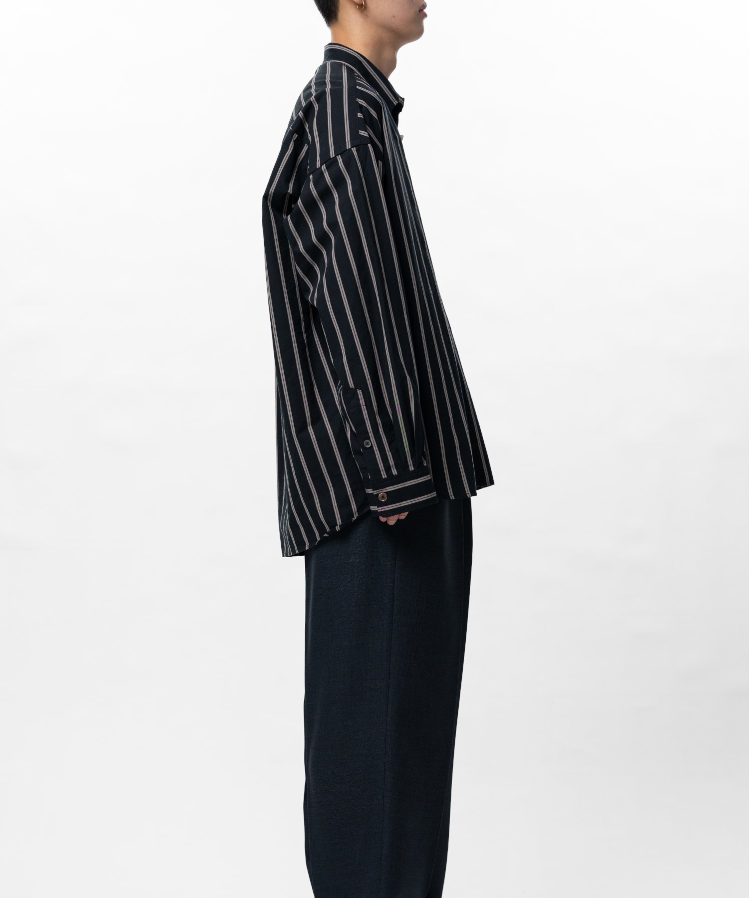 Cotton High Density Stripe Long-sleeve Shirt