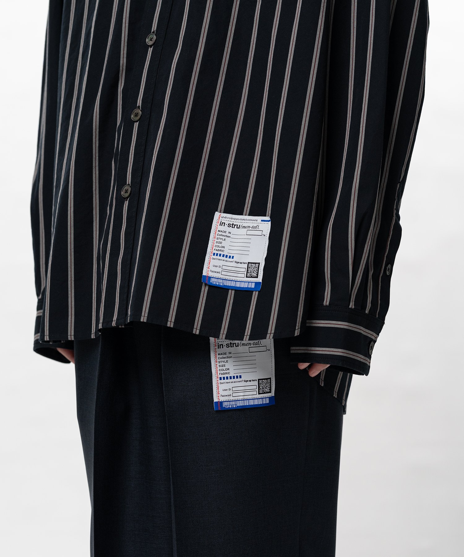 Cotton High Density Stripe Long-sleeve Shirt