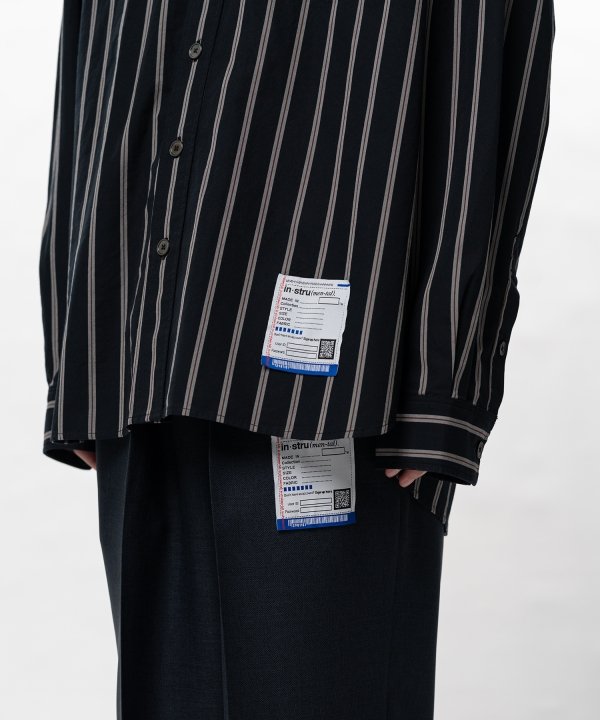 Cotton High Density Stripe Long-sleeve Shirt