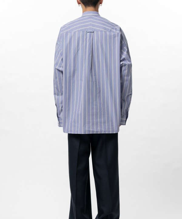 Cotton High Density Stripe Long-sleeve Shirt