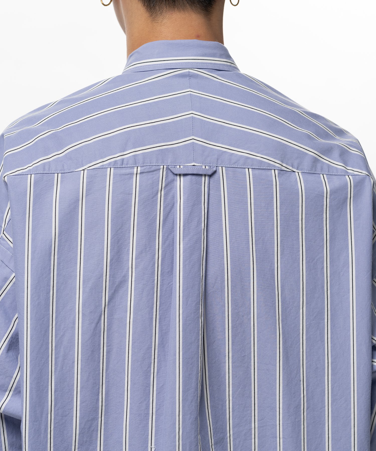 Cotton High Density Stripe Long-sleeve Shirt