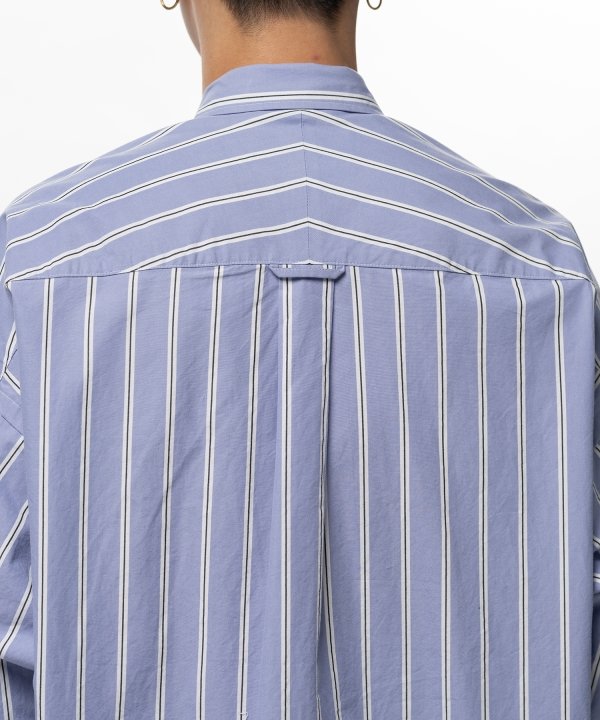 Cotton High Density Stripe Long-sleeve Shirt