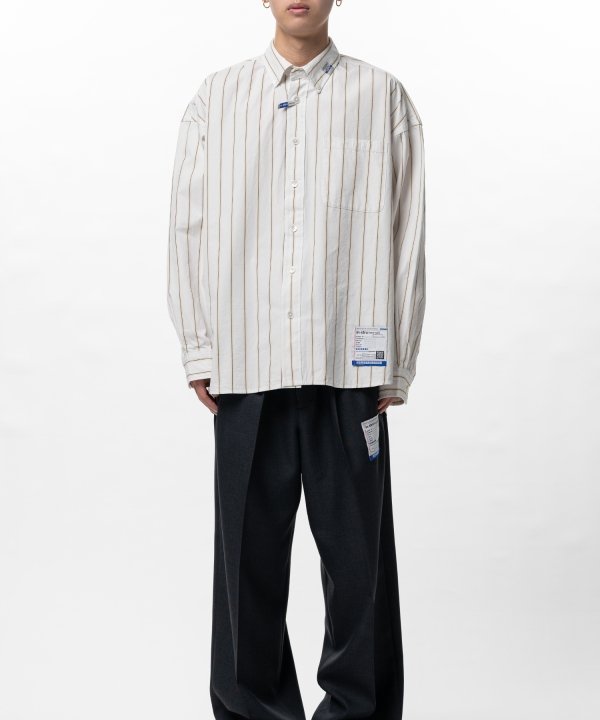 Cotton High Density Stripe Long-sleeve Shirt