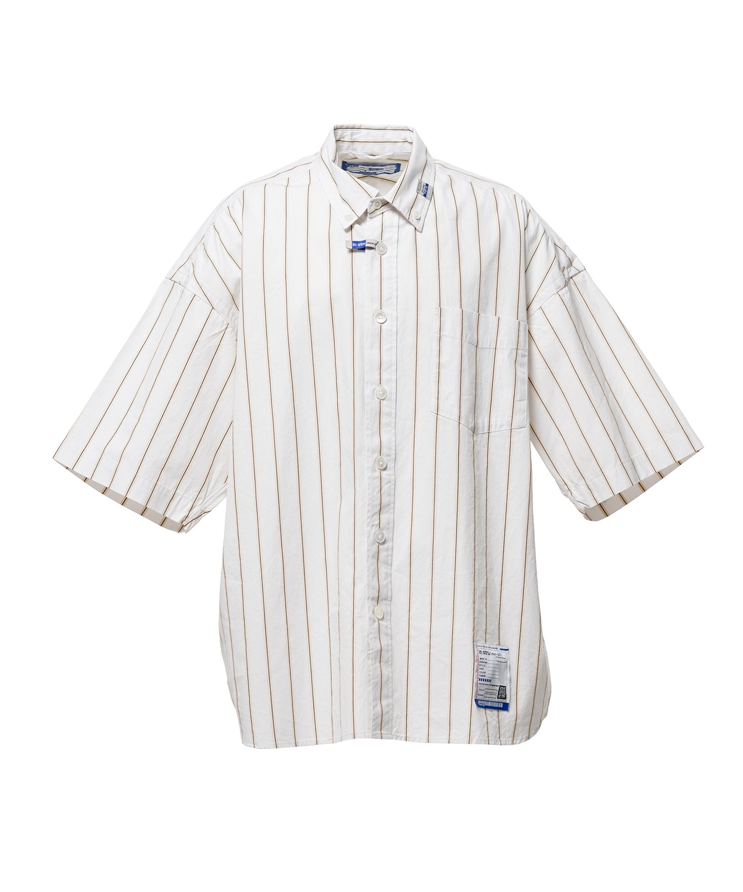 Cotton High Density Stripe Short-sleeve Shirt