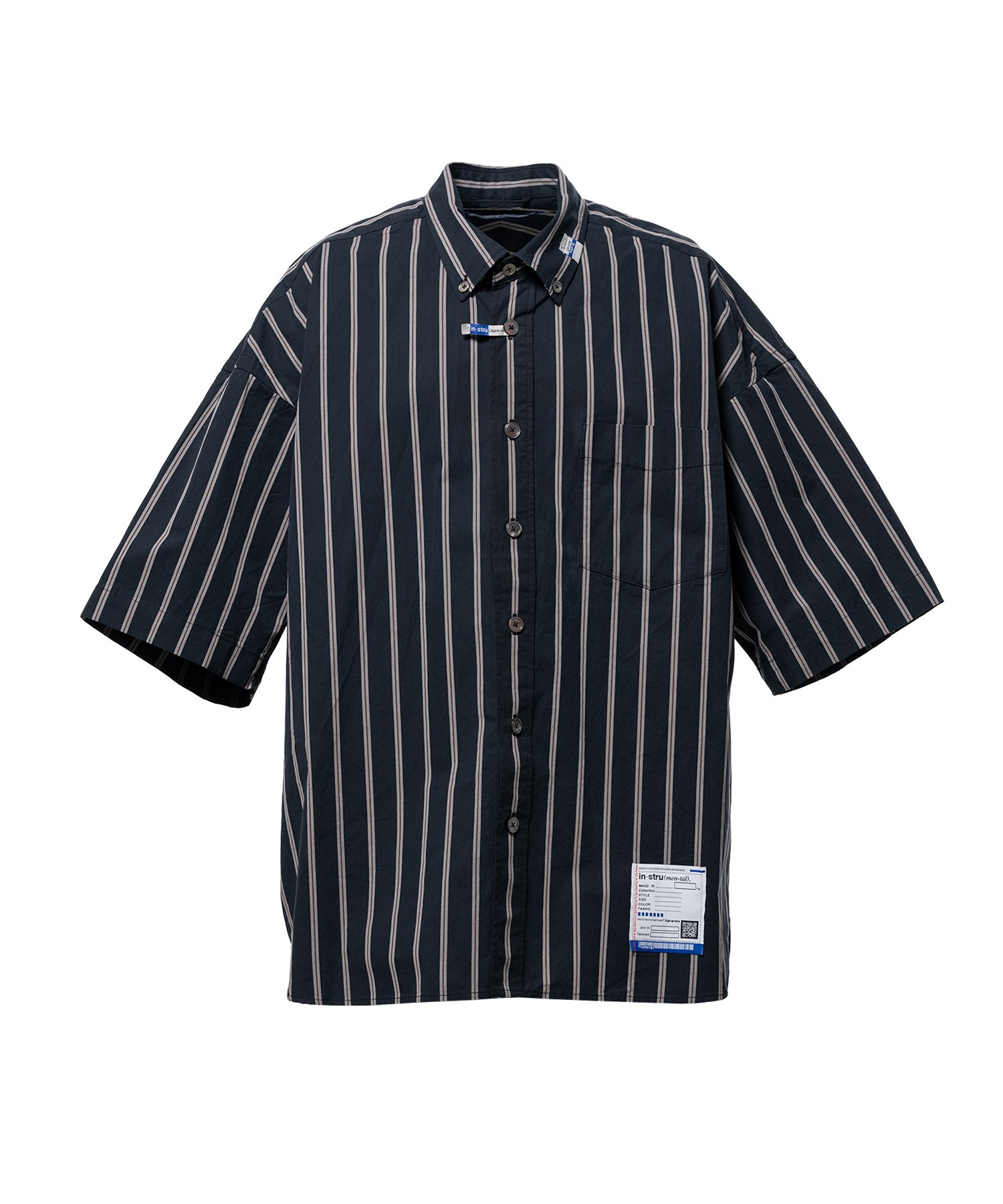 Cotton High Density Stripe Short-sleeve Shirt