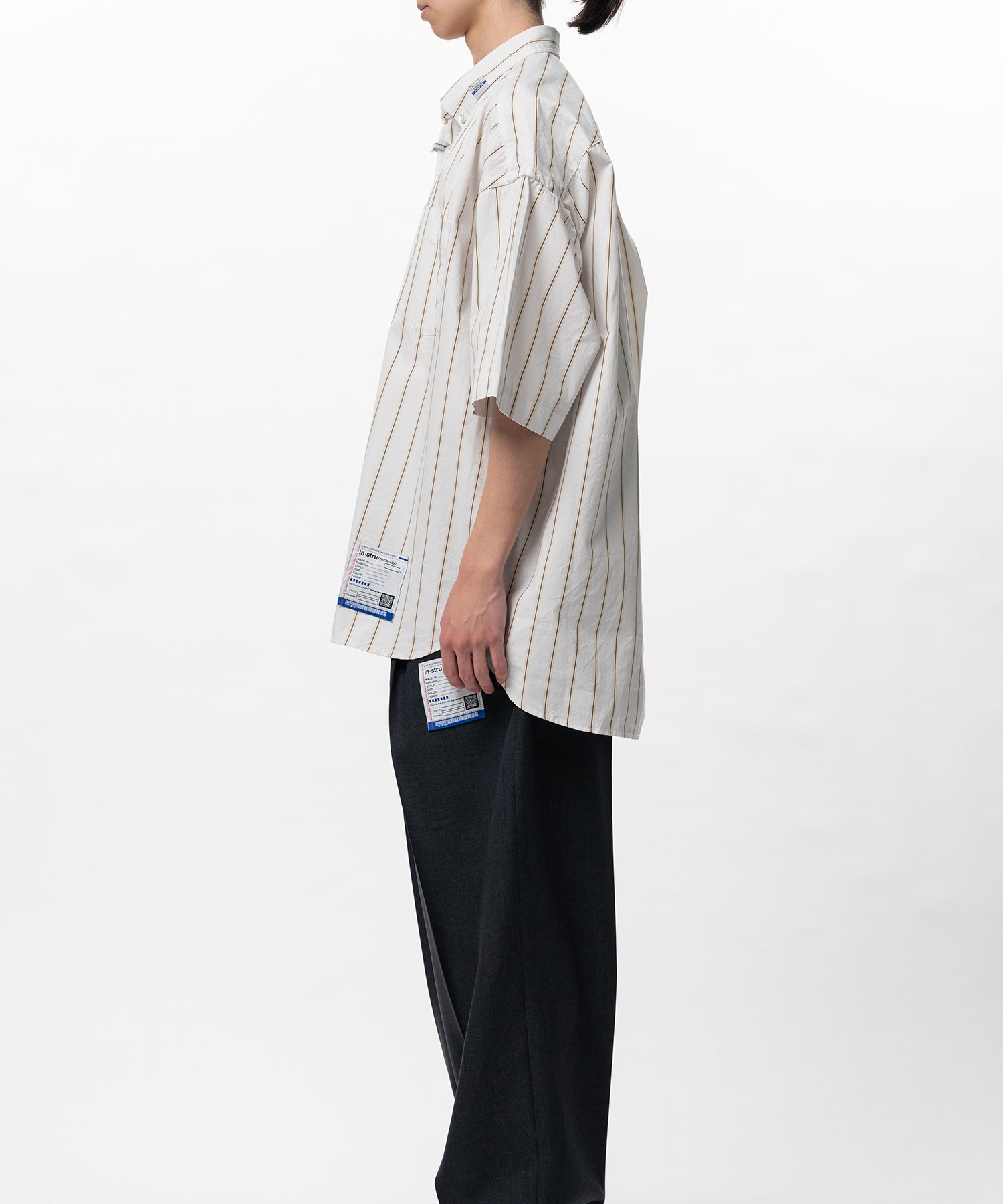 Cotton High Density Stripe Short-sleeve Shirt