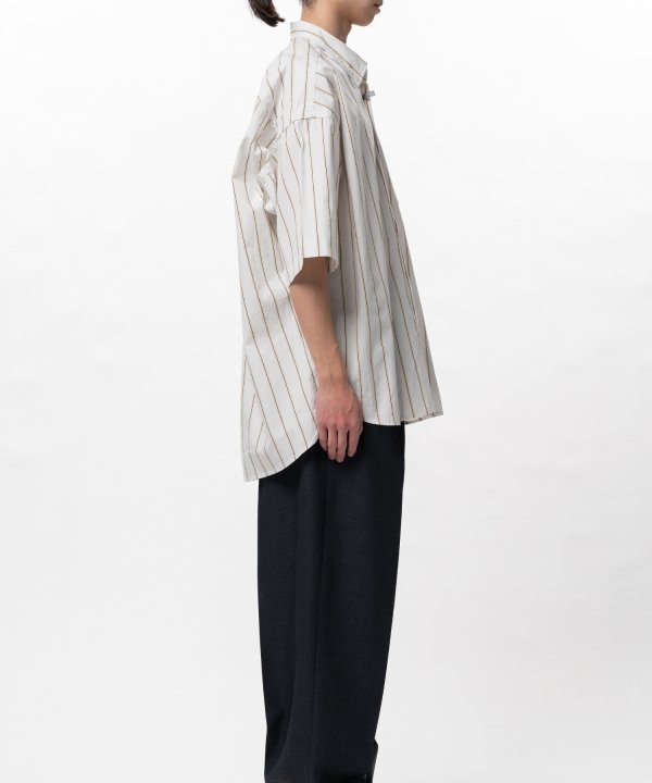 Cotton High Density Stripe Short-sleeve Shirt