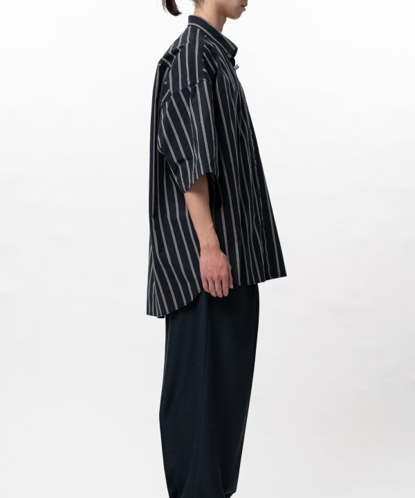 Cotton High Density Stripe Short-sleeve Shirt