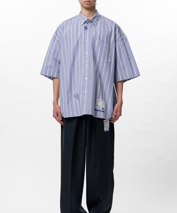 Cotton High Density Stripe Short-sleeve Shirt