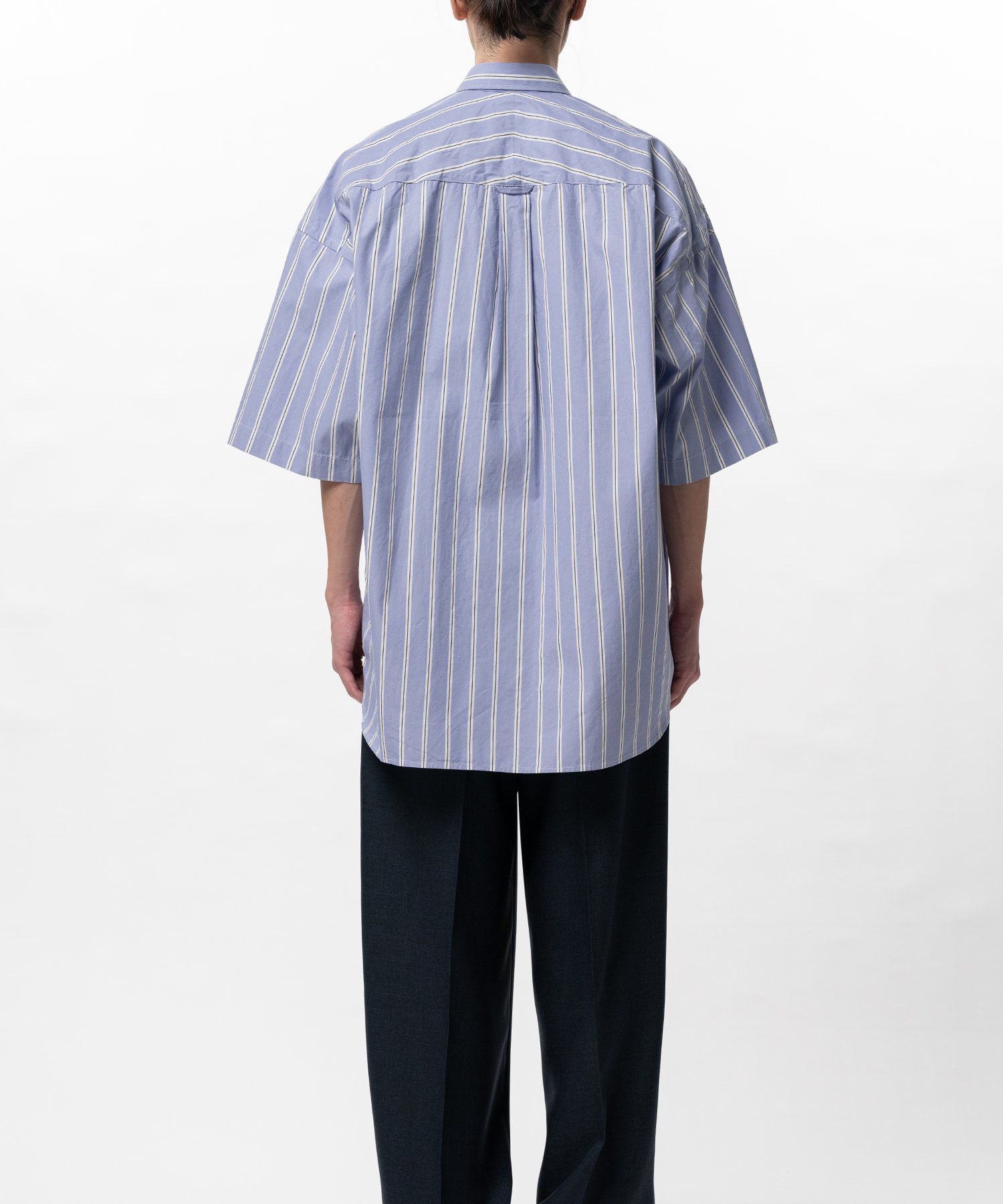 Cotton High Density Stripe Short-sleeve Shirt