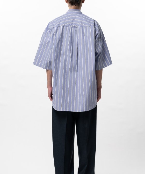 Cotton High Density Stripe Short-sleeve Shirt