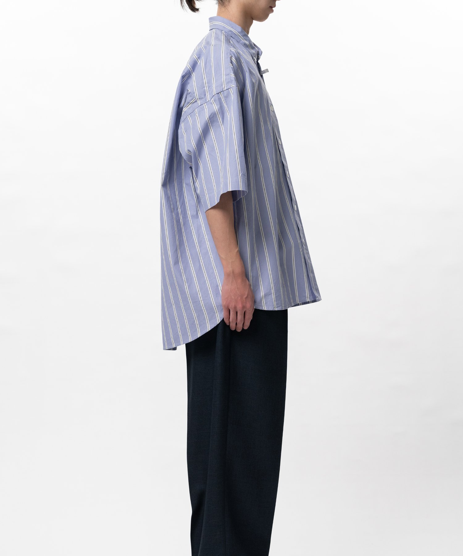 Cotton High Density Stripe Short-sleeve Shirt