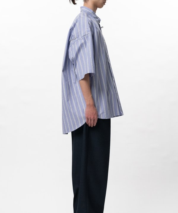 Cotton High Density Stripe Short-sleeve Shirt