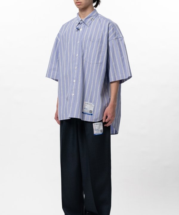 Cotton High Density Stripe Short-sleeve Shirt