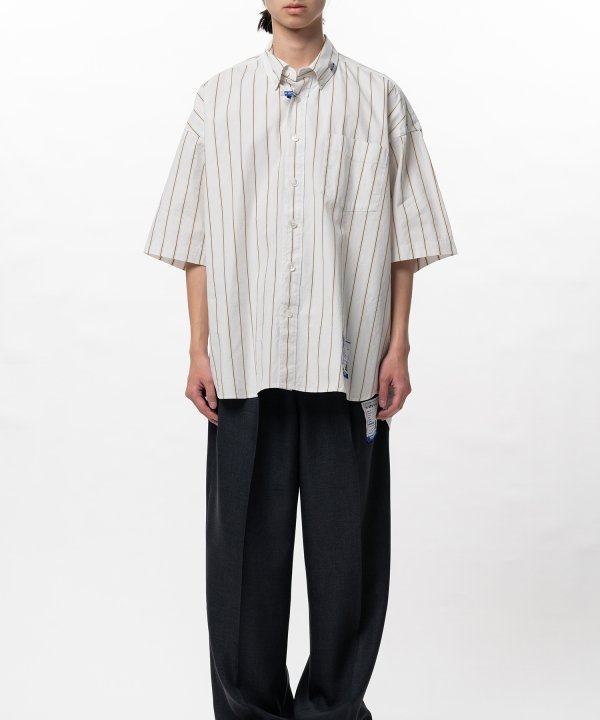 Cotton High Density Stripe Short-sleeve Shirt