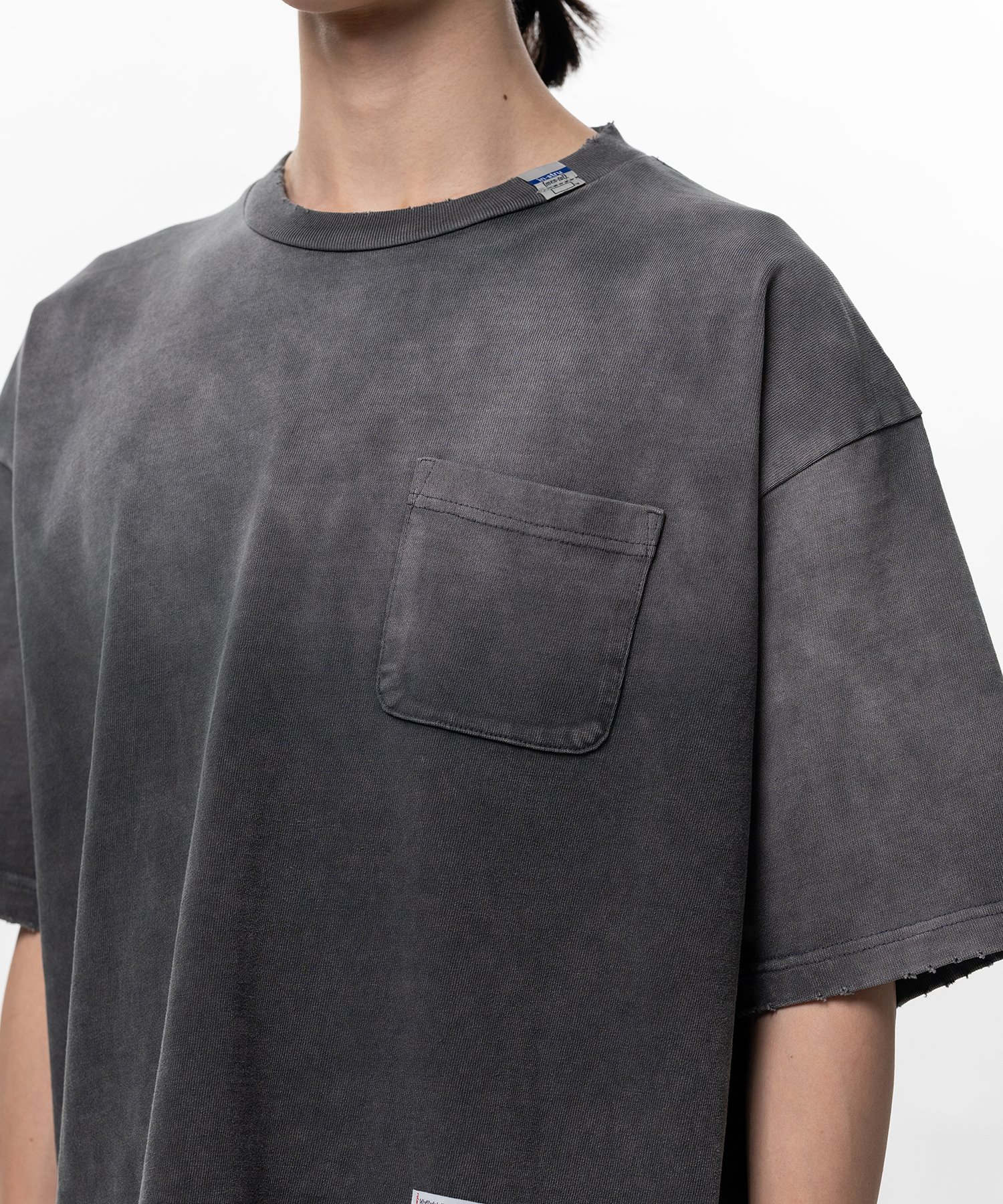 Sun Faded Like Distressed Pocket T-shirt