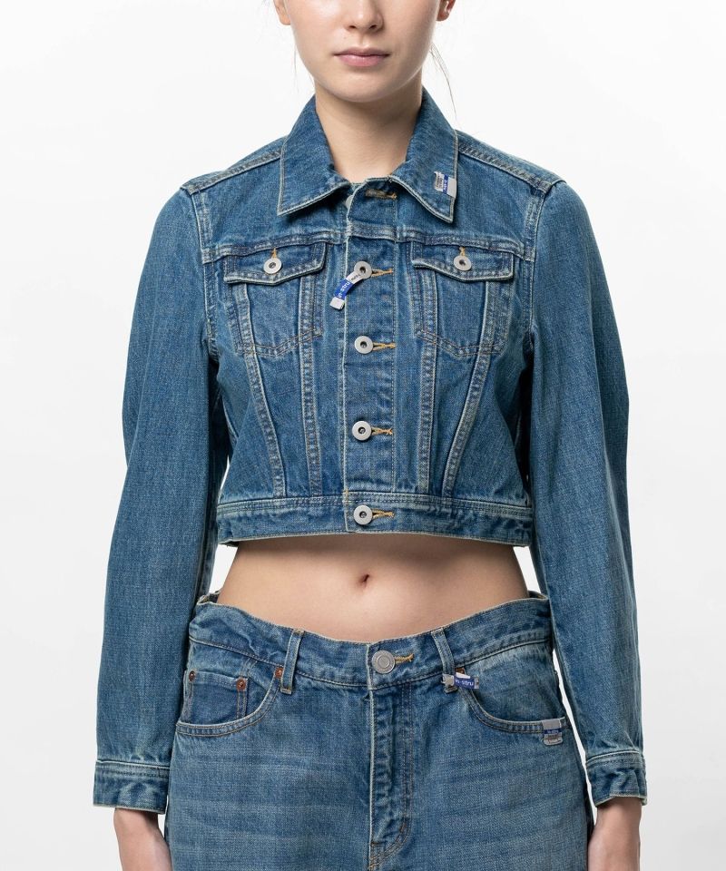 Hard Washed Selvage Cropped Denim Jacket