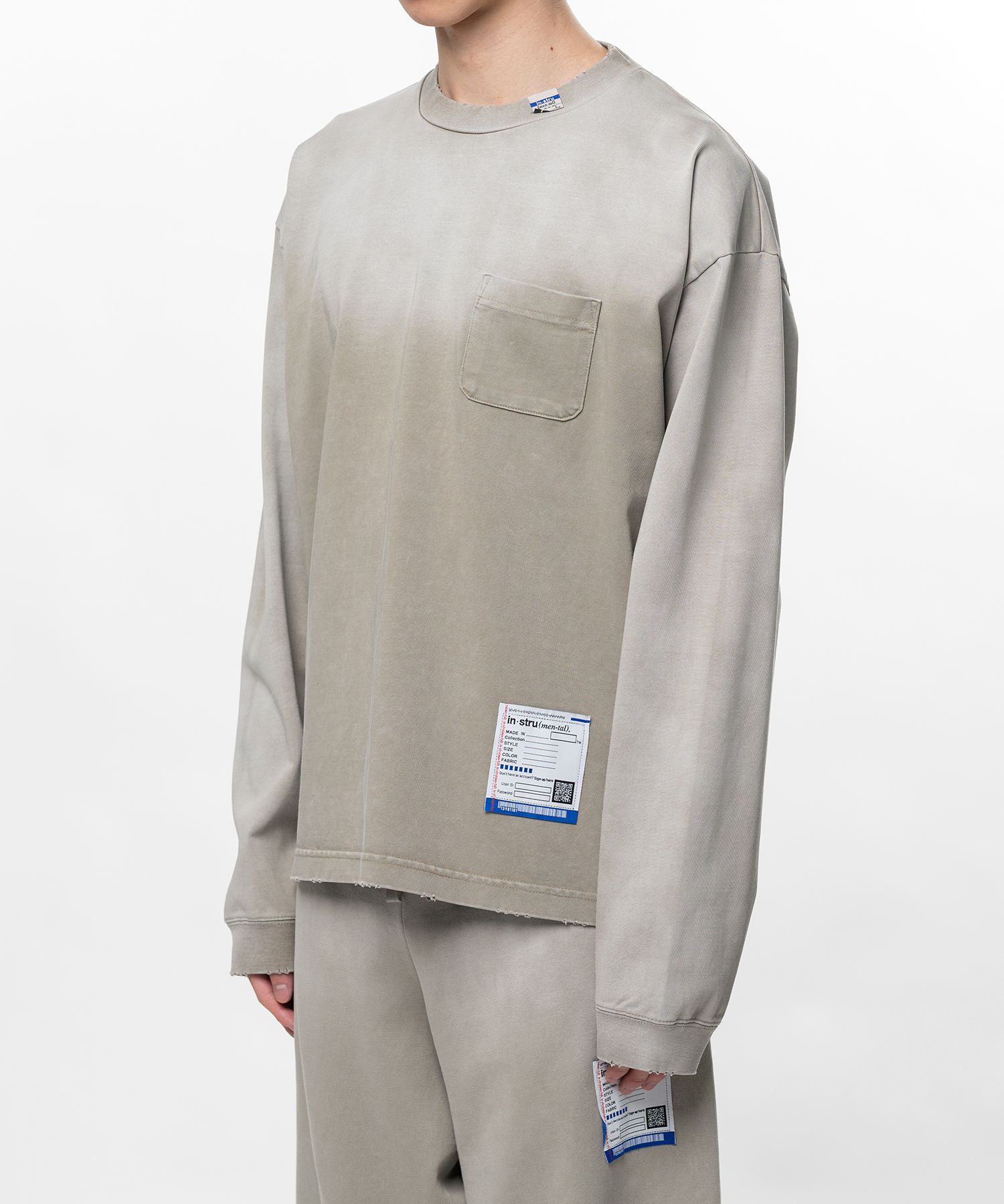 Sun Faded Like Distressed Long Sleeve T-Shirt