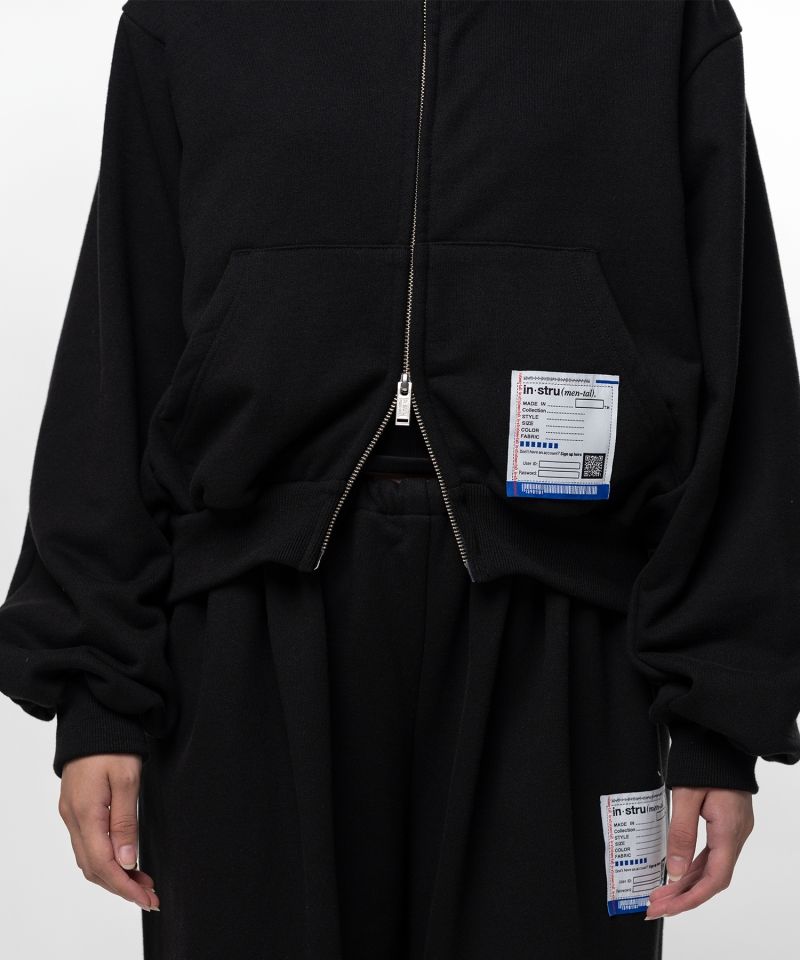 French Terry Cropped Zip Up Hoodie
