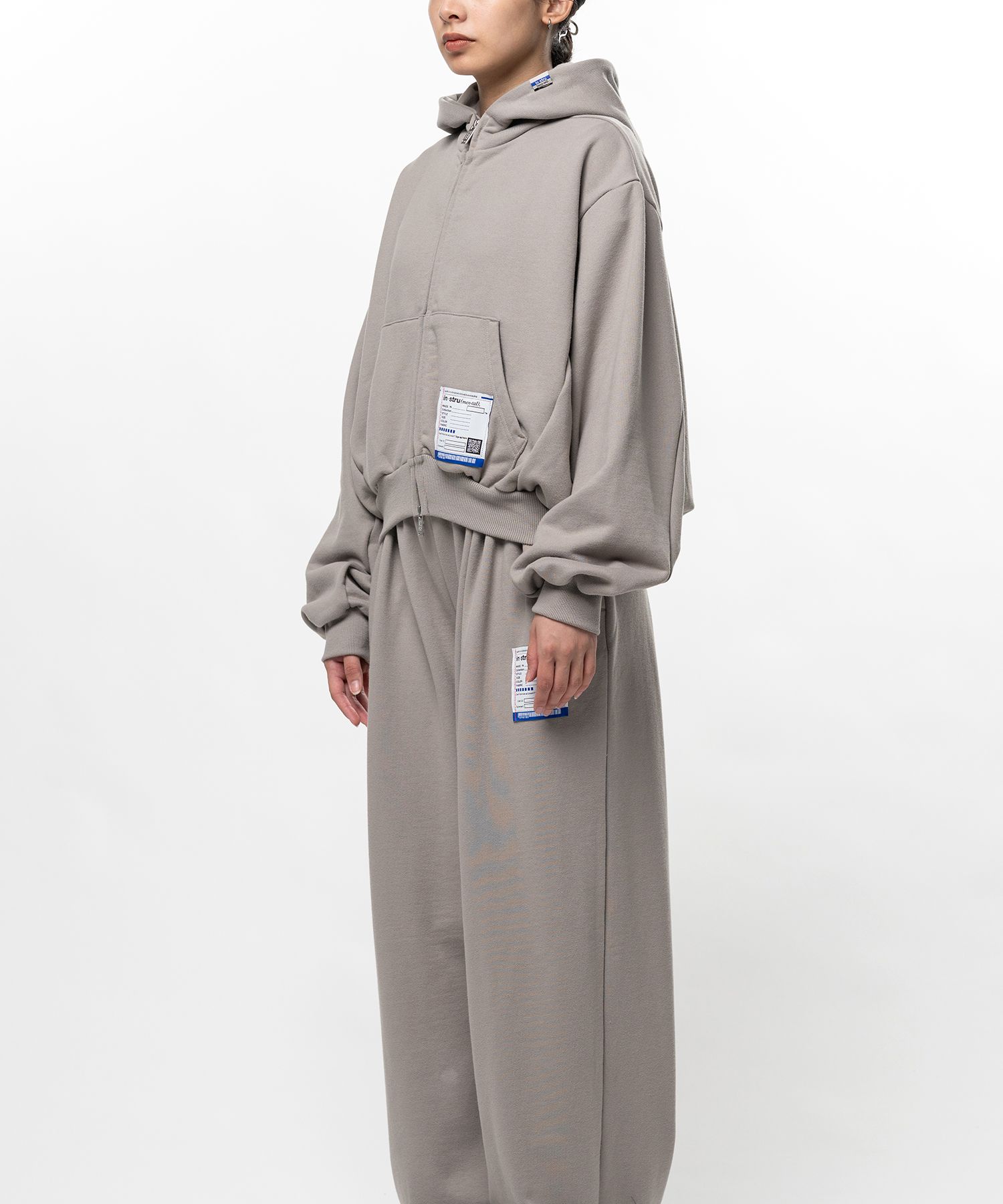 French Terry Cropped Zip Up Hoodie